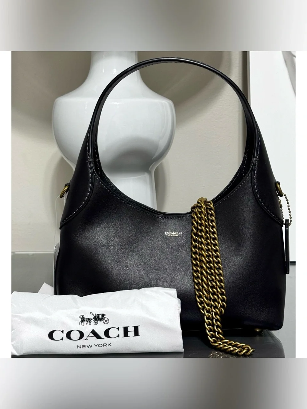 COACH BROOKLYN SHOULDER BAG 23, BLACK